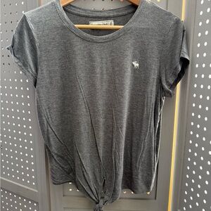 Abercrombie & Fitch Charcoal Knot-Front Tee